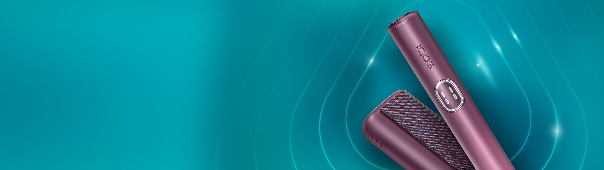 Urządzenie IQOS ILUMA i PRIME w niebieskim odcieniu Garnet Red