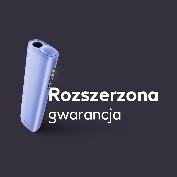 Podgrzewacz IQOS ILUMA i ONE przy informacji o rozszerzone gwarancji