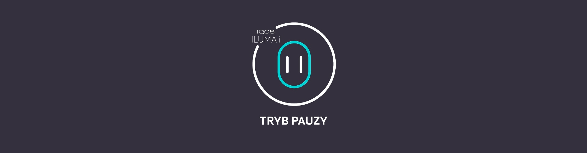 Biało-turkusowa ikona ilustrująca tryb pauzy w podgrzewaczu IQOS ILUMA i